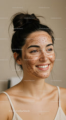 Female with Freckled Skin Smiling in Natural Light