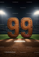 Baseball Gloves Forming Number 99 on Field