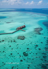 Tropical Overwater Bungalows in Crystal Clear Waters