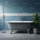 Classic freestanding bathtub with elegant fixtures
