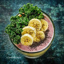 Fresh Banana and Kale Smoothie with Chia Seeds and Pink Base