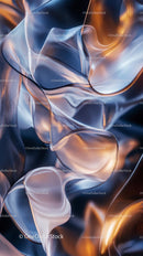 Abstract Metallic Fabric in Flowing Curves for Modern Art