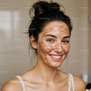 Young Woman Having Facial Cleansing with Exfoliating Scrub