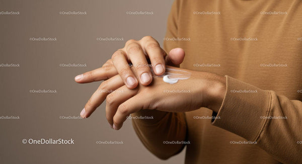 Woman Applying Moisturizer to Dry Skin for Healthy Glow