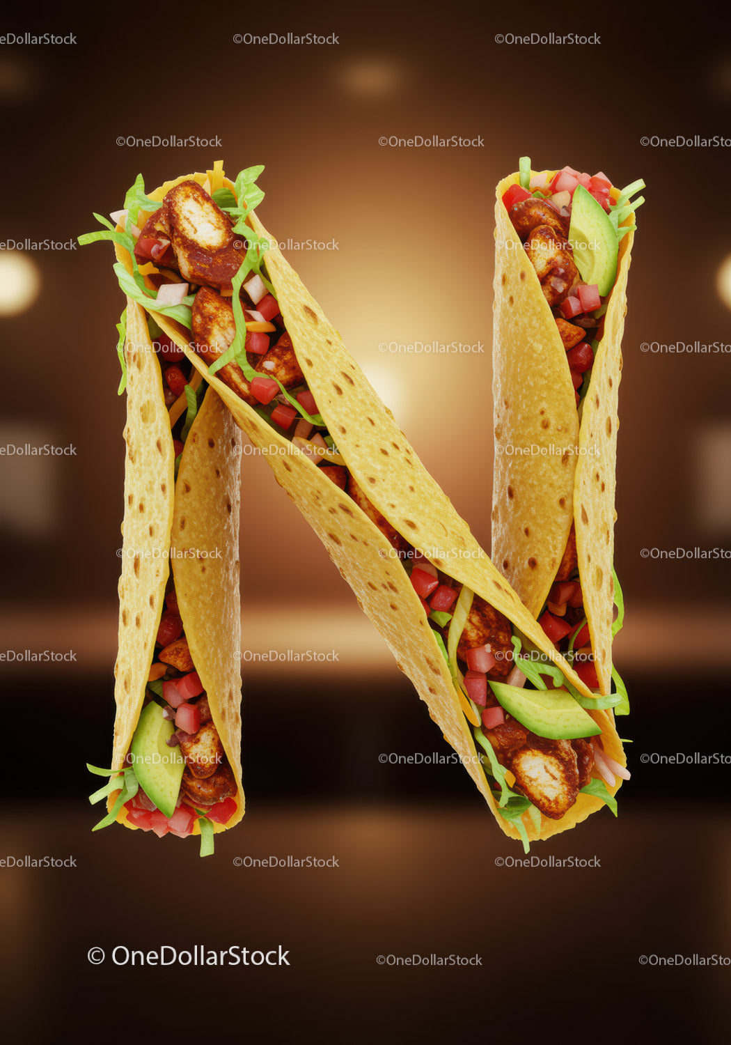 Tacos z kurczakiem w kształcie litery N
