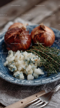 Rustic Cheese Platter with Blue Cheese and Fresh Herbs for Gourmet Dining