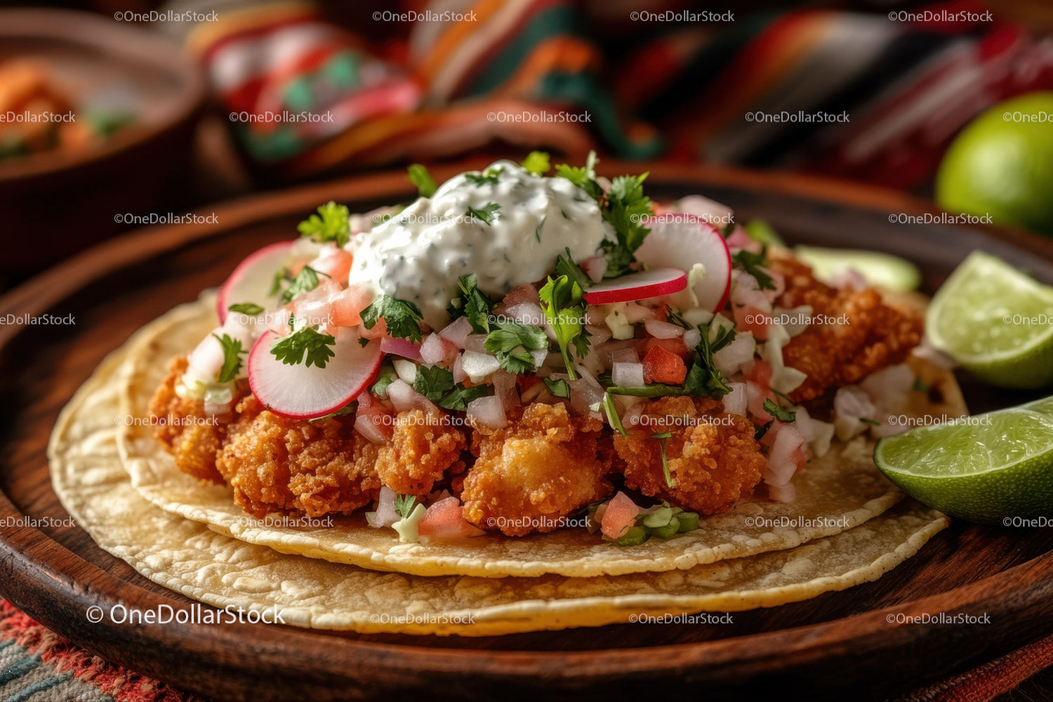 Chrupiące tacos z rybą, świeżymi rzodkiewkami i sosem ziołowym