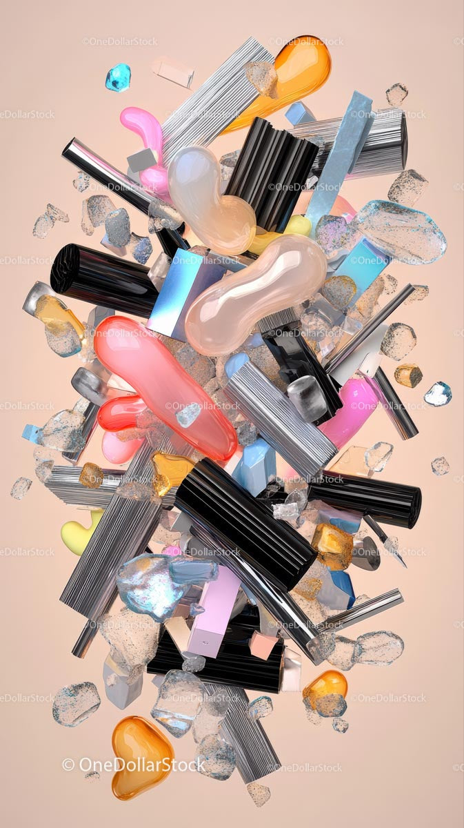 Colorful Assorted Lipstick Tubes and Lip Gloss Bottles Flat Lay