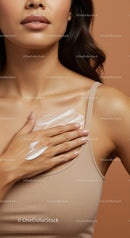 Close-Up of Woman Applying Lotion for Skincare and Skin Hydration