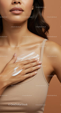 Close-Up of Woman Applying Lotion for Skincare and Skin Hydration