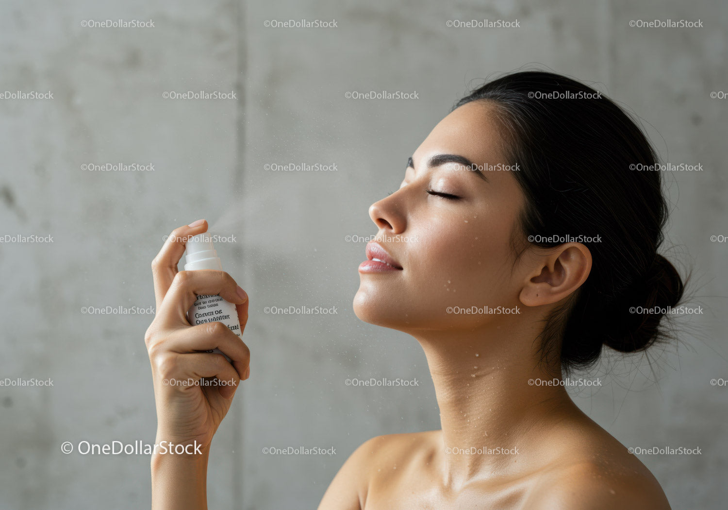 Woman Applying Hydrating Skin Mist for Fresh and Nourished Skin
