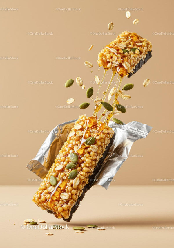 Crispy Oat Snack Bar with Honey and Pumpkin Seeds
