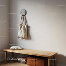 Neutral Home Interior with Wall Hook and Wooden Bench in Modern Design