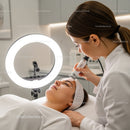 Woman Undergoing Laser Skin Rejuvenation Treatment in Modern Clinic