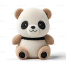 Cute Plush Panda Bear with Large Eyes and Soft Fur