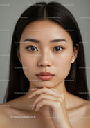 Elegant Female Portrait with Brown Eyes and Natural Makeup