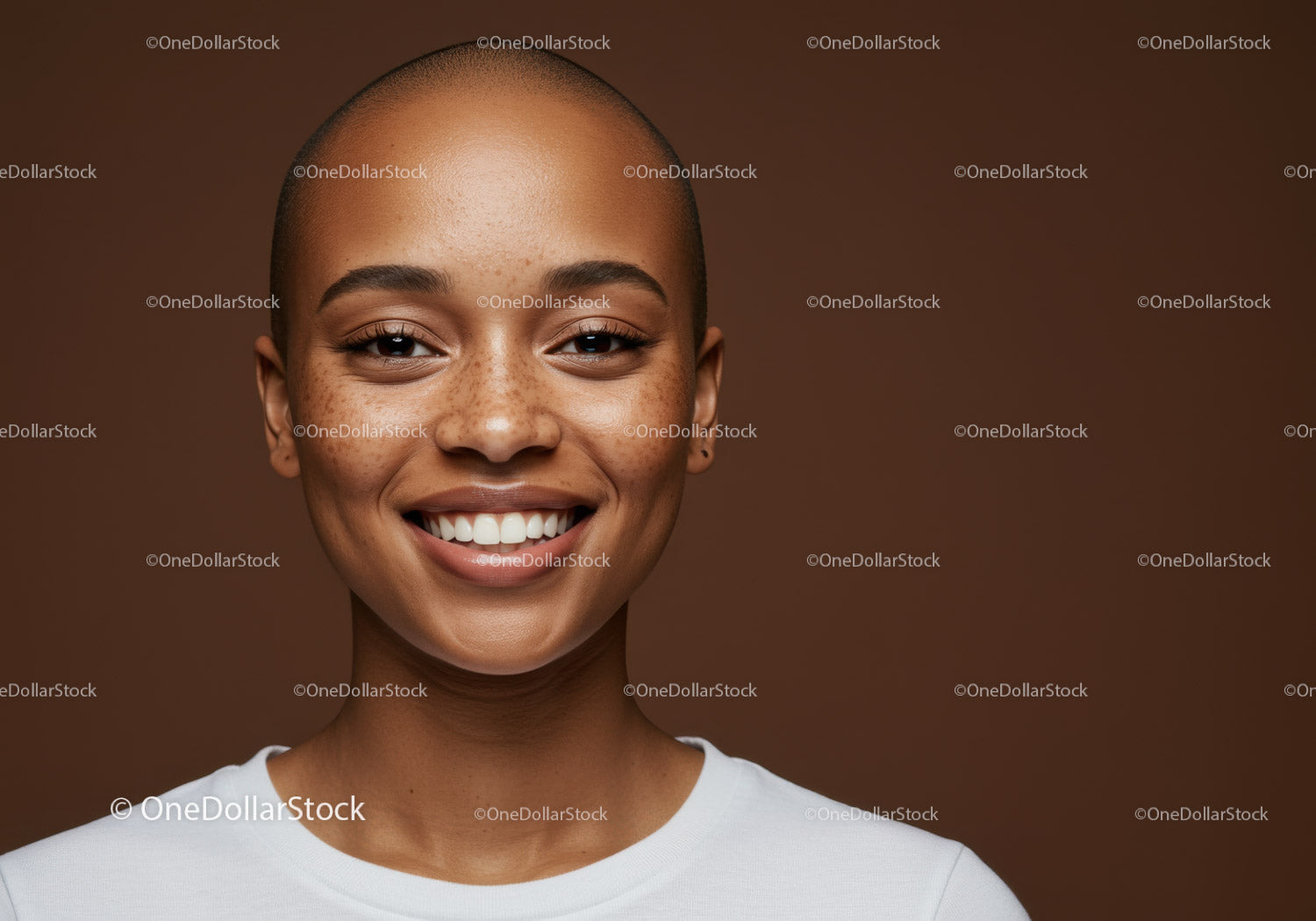 Beautiful Smiling African Woman with Freckles and Bright Smile