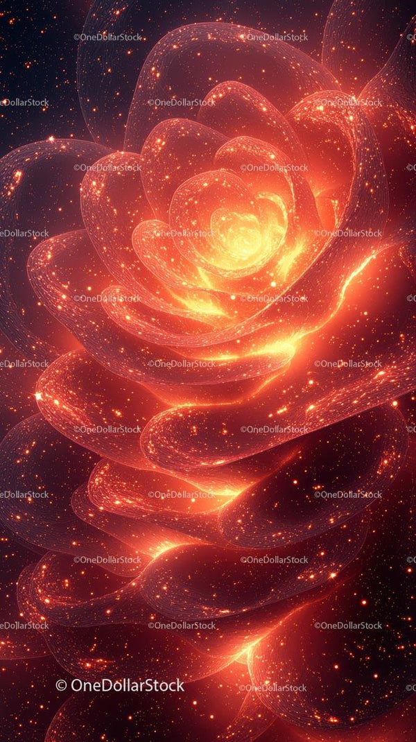 Vibrant Cosmic Nebula with Fiery Space Explosion