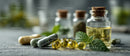 Herbal Supplements and Medicine Bottles with Capsules and Pills