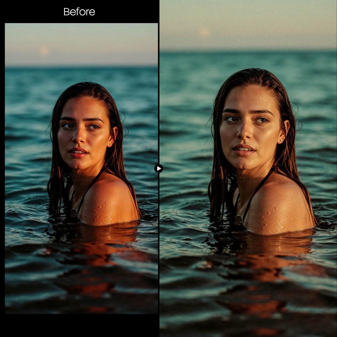 Before and after Analog Lightroom preset edit