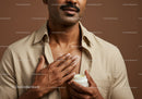 Close Up of Man Applying Moisturizer for Skin Care Routine