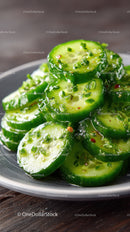 Fresh Cucumber Slices in a Bowl for Healthy Refreshing Snack