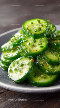 Fresh Cucumber Slices in a Bowl for Healthy Refreshing Snack