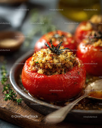 Stuffed Baked Tomato with Savory Filling and Fresh Herbs