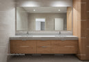 Modern Bathroom with Wooden Cabinet and Large Mirror