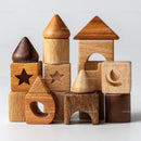 Set of Wooden Blocks and Stacking Toys for Children Play and Learning