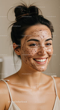 Smiling Woman with Acne-Prone Skin in a Beauty Facial