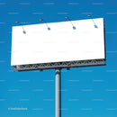 Blank billboard against clear blue sky background