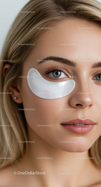 Close-up of Woman with Under-eye Skincare Patch for Beauty and Skin Care
