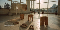 Bright Modern Clothing Store Interior with Clothes and Shoes Display