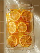 Fresh Lemon Slices Infused Water in Clear Bottle for Summer Refreshment