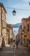 Charming Mediterranean Village with Cobblestone Streets and Seaside View