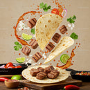 Grilled steak fajita with fresh ingredients and lime