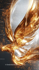Elegant Golden Metallic Swirl Abstract Design for Fashion and Technology