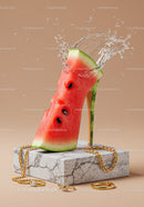 Creative watermelon high heel with water splash