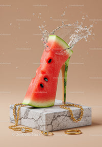 Creative watermelon high heel with water splash