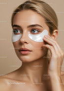 Woman Applying Under Eye Patches for Skin Rejuvenation