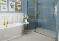 Elegant Bathroom with Freestanding Tub and Gold Fixtures
