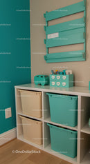 Colorful Children's Toy Storage Shelves and Bins in Modern Kid's Room