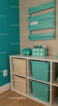 Colorful Children's Toy Storage Shelves and Bins in Modern Kid's Room