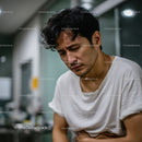 Young Man Experiencing Emotional Distress in Indoor Setting