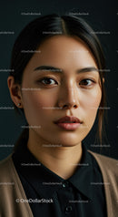 Elegant Woman Portrait with Confident Expression and Sleek Hair