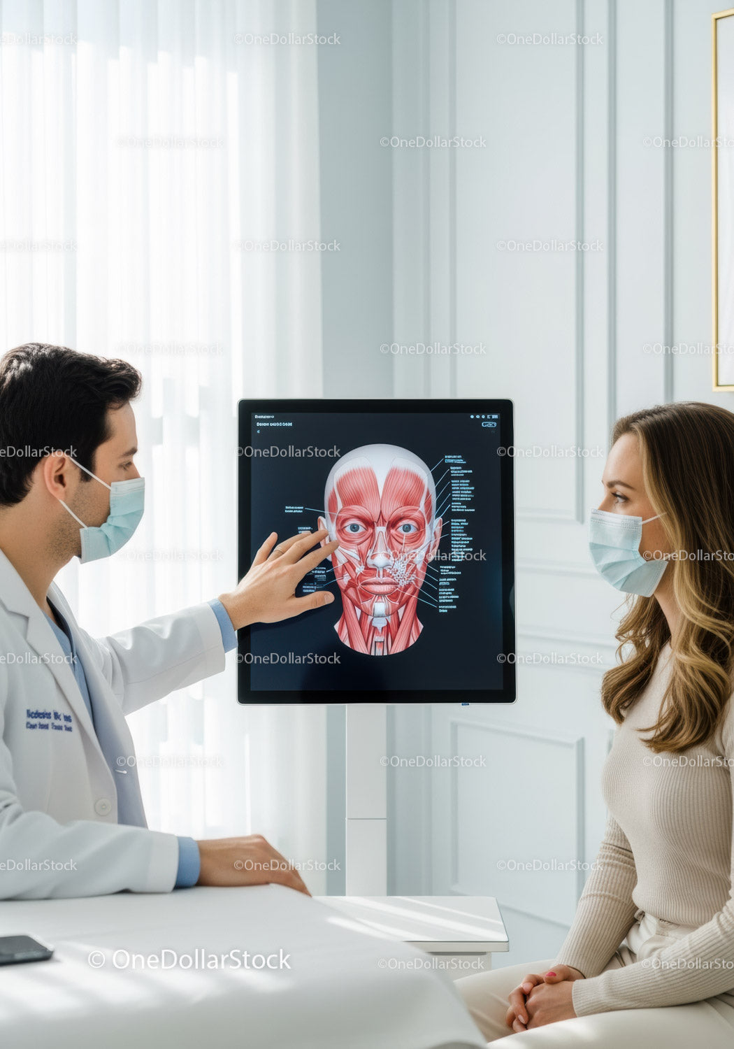 Konsultacja lekarska z mapą anatomiczną w nowoczesnej klinice