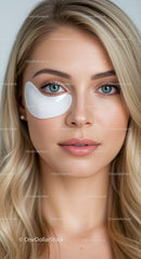 Portrait of a Beautiful Blonde Woman with Blue Eyes and Clear Skin