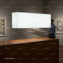 Modern gallery interior with minimalist lighting fixture
