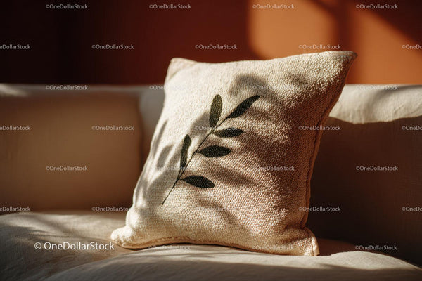 Botanical Leaf Pattern Cushion for Elegant Home Decor